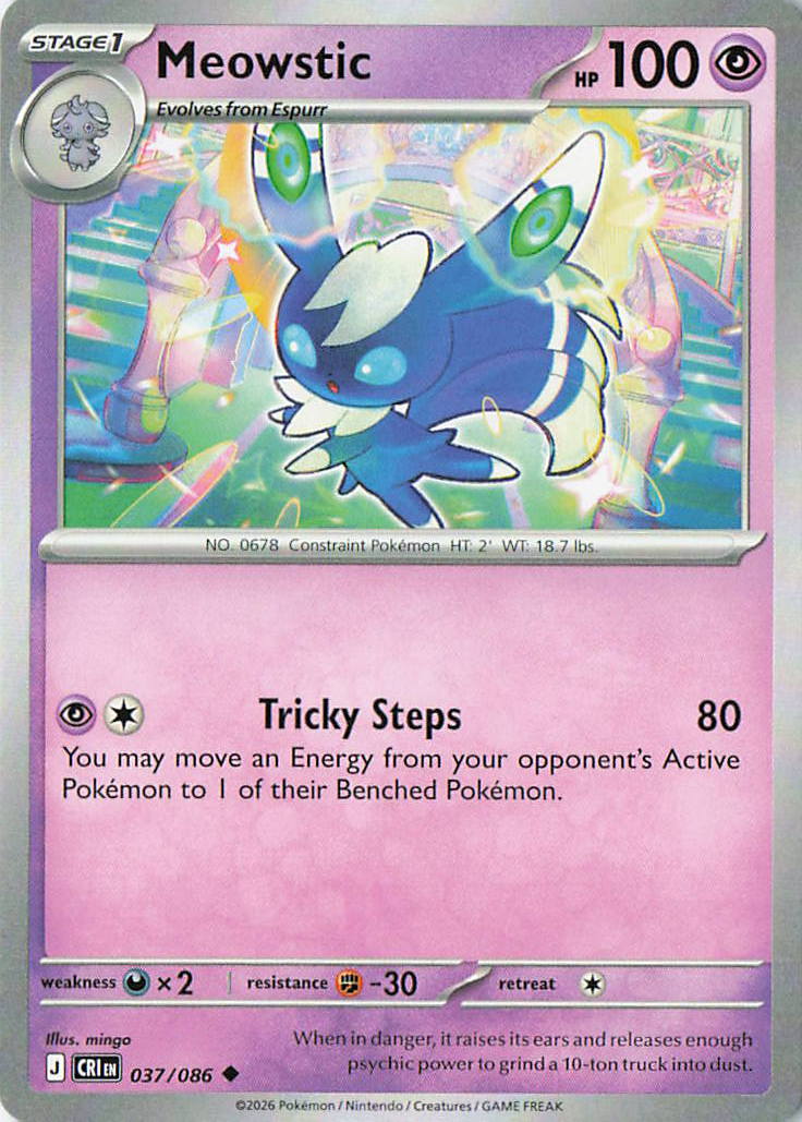 Meowstic Uncommon ME04: Chaos Rising 037/086 NM